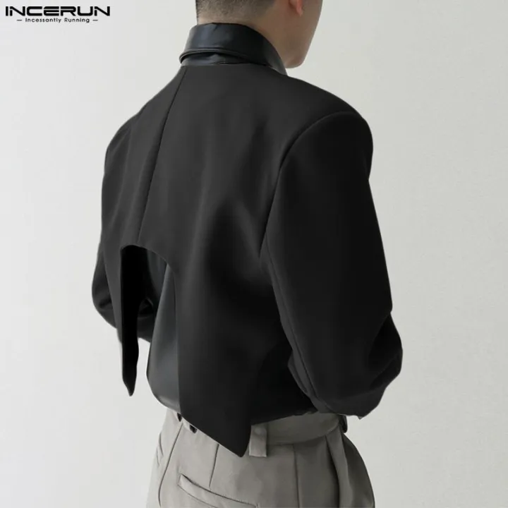 INCERUN%20Men%20Blazer%20Solid%20Color%20Open%20Stitch%20Long%20Sleeve%20Irregular%20Thin%20Suits%20Men%202024%20Streetwear%20Fashion%20Casual%20Crop%20Coats%20S-5XL%20-%20Image%204