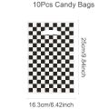 Black And White Checkered Bags Race Car Theme Party Favor Bag Goodie Candy Bags for Race Car Theme Birthday Party Decorations.