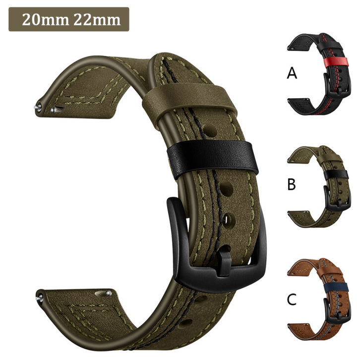 Watch Strap 20mm 22mm For Samsung Huawei Watch GT Leather Smart Band