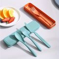 3In1 Portable Cutlery Set Reusable Home Travel Utensil Set Fork Spoon Knife with Box Dinnerware Set Picnic Camping Tableware.