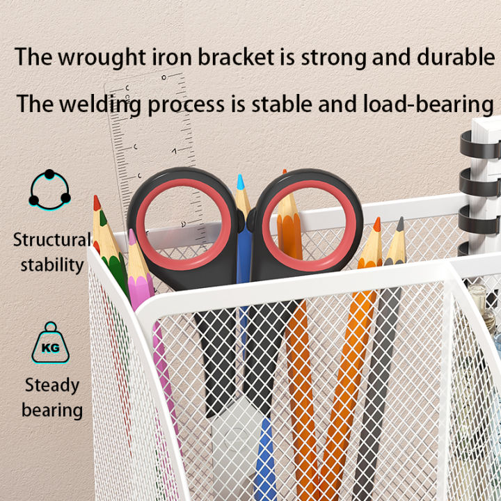 Mesh%20Pen%20Holder%20and%20Organizer%20Office%20Supplies%20with%207%20Compartments,%20Desktop%20Organizer%20with%20Drawer,%20Metal%20Pen%20Holder%20for%20Desk%20-%20Image%206