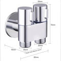 G1/2 Alloy Double Control Angle Valve 1 In Two Out Wall Mount Washing Machine Faucet Toilet Triangle Valve For Bathroom Toilet. 