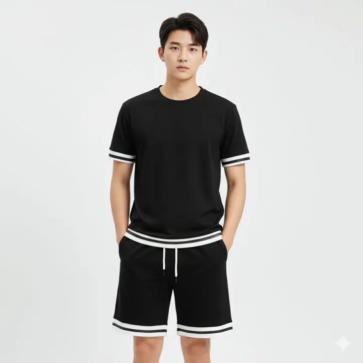 T-shirt%20&%20Half%20Pant%20For%20Men%5Bblack%20and%20white%20%5D%20Design%7Cfashionable%20-%20Image%206