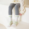 1 pair of four season children's new five finger socks, breathable and sweat absorbent elastic cotton mid tube socks with cute d. 