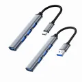 Aluminum Alloy Splitter Multi-function One Drag Four Hubs Hub Expander High-speed Computer Multi Interface Dock. 