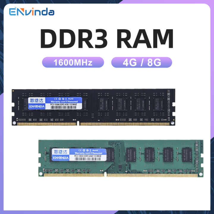 Envinda 4GB 8GB Desktop Memoria Ram DDR3 DDR3L 1600MHz PC3-12800U PC3 ...