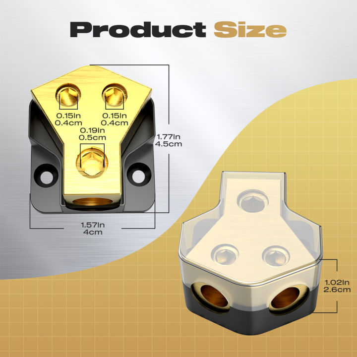 Distribution%20Block%20Car%20Audio,%202%20Way%200/2/4%20Gauge%20in%204/8/10%20Gauge%20Out%20Amp%20Power%20Distribution%20Block%20Car%20Audio%20Splitter%20for%20Vehicles%20-%20Image%202