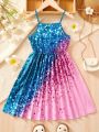 Children's Clothing for Girls: Sparkling All-Over Print Dress, Fashionable Strap Dress for Girls Aged 1-8, Dazzling Strap Dress. 