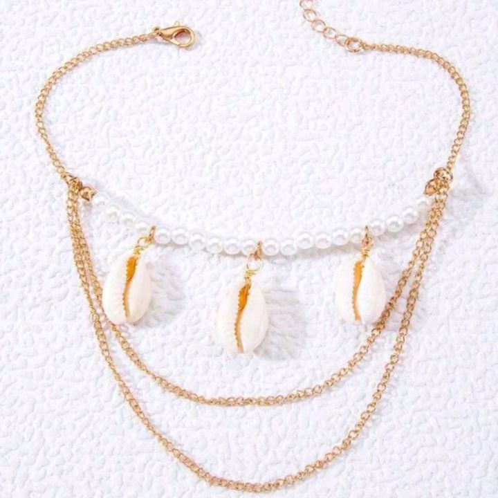 1pc%20Beach%20Shell%20Multilayer%20Alloy%20Chain%20Necklace%20With%20Mixed%20Pearl,%20Shell,%20Eye%20&%20Starfish%20Pendants%20-%20Image%202