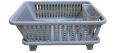 Large Durable Plastic Kitchen Sink Dish Rack Drainer Drying Rack Washing Basket with Tray for Kitchen, Dish Rack Organizers, Utensils Tools Cutlery (White & Grey). 