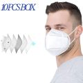KN95 FACE MASK 5-Layer Filtration White Mask - Liquid and Dust Proof Face Protection - 10 Pack. 