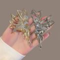 Metal Hair Claw Clip For Shiny Rhinestone Crystal Little Angel Headwear Hairpin Girl Ponytail Claws Clips Elf Hairs Accessories.
