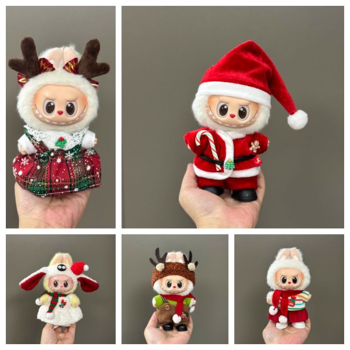 For Labubus Doll Clothes Christmas Decoration Clothes 10-15-17CM v1/v2 Doll Festival Clothing Outfits for Doll Accessories