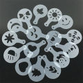 16PCS Coffee Stencils Fancy Coffee Printing Model Milk Cake Stencils Cappuccino Mold Cake Drawing Mould Home Kitchen Supplies. 