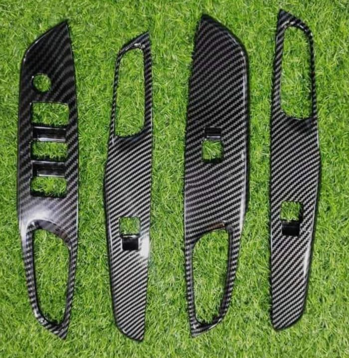 Toyota Yaris power window trims carbon fibre 4pcs set
