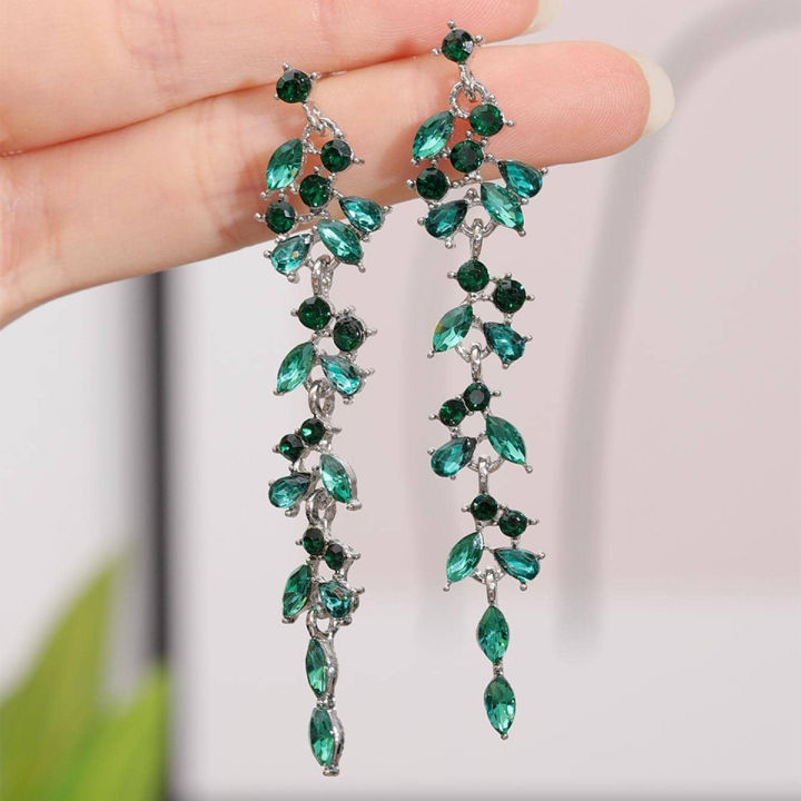 2%20Pieces%20Of%20Women's%20Wheat%20Ear%20Long%20Tassel%20Full%20Diamond%20Earrings%20With%20A%20Retro%20Style,%20Popular%20On%20The%20Internet-4340%20-%20Image%204