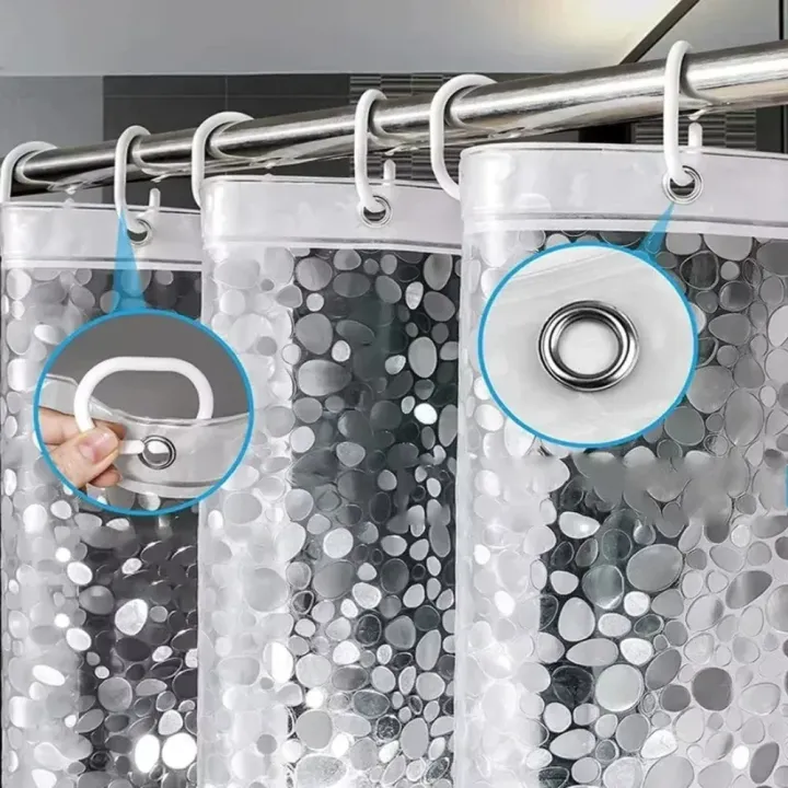 1pc%20Waterproof%20Clear%20Shower%20Curtain%20Pebble%20Pattern%20PEVA%20Bath%20Curtain%20Liner%20with%20Bottom%20Magnets%20Plastic%20Bath%20Curtain%20for%20Bathtub%20-%20Image%204
