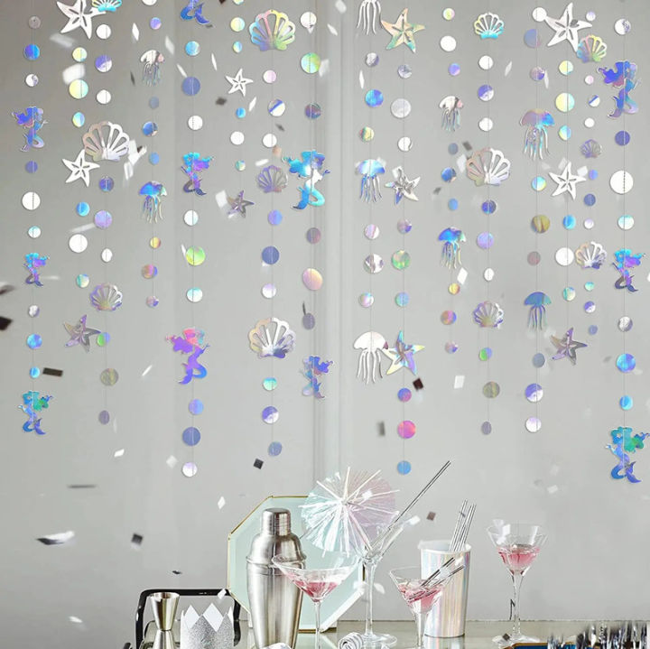 Rainbow%20Mermaid%20Garland%20With%20Jellyfish,%20Shell,%20Starfish%20And%20Pearl%20Paper%20Streamers%20For%20Little%20Mermaid%20Theme%20Birthday%20Party%20Decor%20-%20Image%203