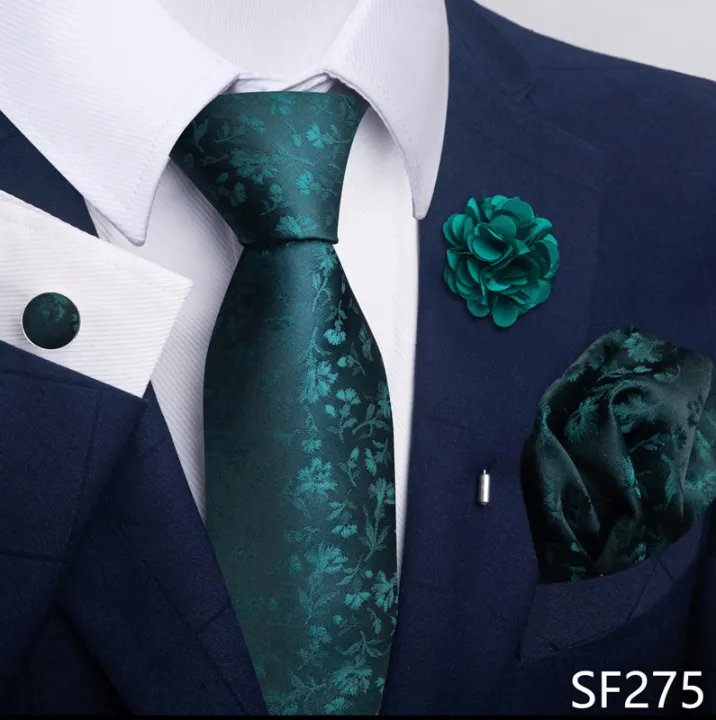 Luxury%20Mens%20Ties%20Floral%20Black%20Gold%20Ties%20Paisley%20NeckTie%20Pocket%20Square%20Cufflinks%20Brooch%20Set%20Men's%20Wedding%20Party%20Tie%20-%20Image%206