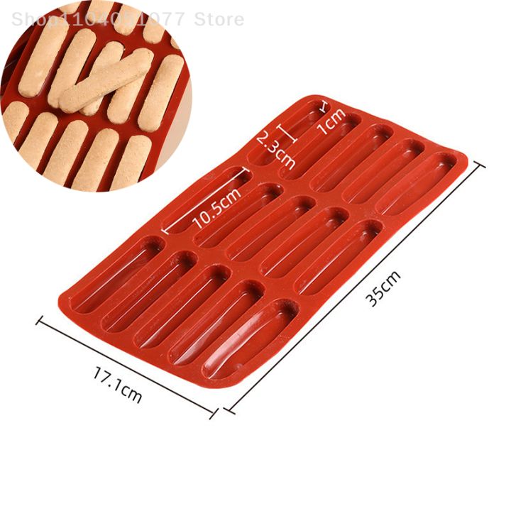 Silicone Tiramisu Finger Cookies Mold Non-stick DIY Baking Tools For Commercial Household High Temperature Resistant 15 Die