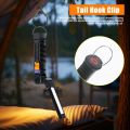 Portable COB LED Flashlight Rechargeable Work Light with Magnetic Lanterna Hanging Lamp with Built-in Battery Camping. 