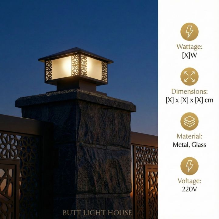 Gate Light/Elegant CNC Design/Large Size E27 Holder/Led Bulb/Flame Bulb/Outdoor Lighting/Modern Gate Lamp/Home Decor/Security Light