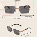 1pc Rimless Sunglasses Rectangle Women Men Shades Small Square Sun Glasses For Female Male Beach Vacation Travel Eyewear.