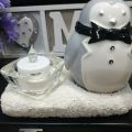 Yankee Candle Co. Diuble Porter Penguin Votive Holder Christmas/Holiday/ Winter. 
