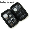 Eva Hard Shell 4-Slot Watch Case Portable Strap Data Cable Bag Waterproof Travel Watch Storage Zipper Box. 