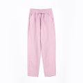 Womens Spring Summer Pants Cotton Linen Solid Elastic waist Candy Colors Harem Trousers Casual Female Pants.