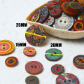 15-25mm 50pcs Retro Wooden Buttons 2 Holes for Handwork Sewing Scrapbook Clothing Button DIY Crafts Accessories Card Decor.