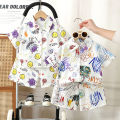 0-5Y Kids Baby Boy Clothes Summer Floral Print Sets 2Pcs Short Sleeve Shirt+Shorts Child Boy Beach Wear Casual Outfits.