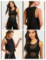 Women Fishnet MESH Tank Tops Lightweight Cropped Gym T-Shirt Ladies Casual Wear Sleeveless Summer Vest. 