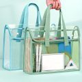 1 Large Capacity Portable Transparent Waterproof Handheld Folder, Expandable File Storage Bag, PVC Self-Adhesive File Bag for of. 