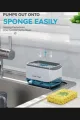 Dish Washing soap dispenser with sponge caddy holder for kitchen sink 2in 1 countertop soap pump dispenser. 