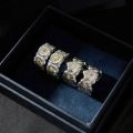 Exquisite Classic Series wire drawing craft Shiny Gardenia flower rings for women Copper plating Single Row crystal ring Jewelry. 