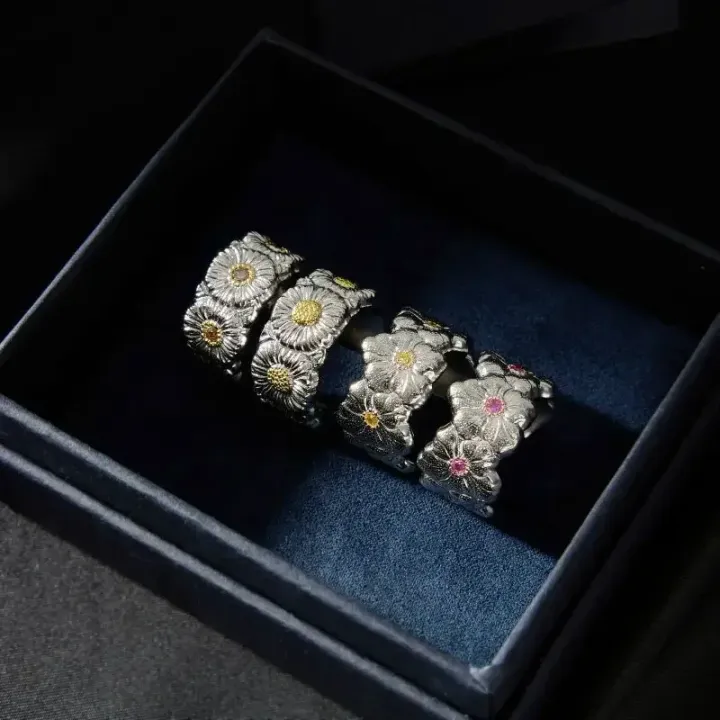 Exquisite%20Classic%20Series%20wire%20drawing%20craft%20Shiny%20Gardenia%20flower%20rings%20for%20women%20Copper%20plating%20Single%20Row%20crystal%20ring%20Jewelry%20-%20Image%204