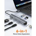 6-in-1 USB C Hub Docking Station with 4K HDMI 60Hz, Gigabit Ethernet, 100W PD Fast Charging, 2 USB 3.0, USB-C Data Port, Aluminium Housing for MacBook Pro/Air, Steam Deck, iPad Pro, Surface Pro, Dell XPS, Type-C Devices, Ideal for Work & Gaming. 