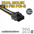 Dual Molex LP4 4 Pin to 8 Pin PCI-E Express Power Adapter Cable for GPU Graphics Card, 16cm Length - Geek Paradise Store. 