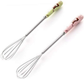 Hand Mixer Electric 1Pc Multifunctional Rotary Manual Egg Beater Mixer Mini Kitchen Egg Whisk Bake Tool Egg Agitator Metal Eco-Friendly Egg Mixer (Size : 18 * 2.5cm) (No Color Choise) Random Color. 