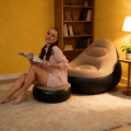 Inflatable Lazy Sofa Chair PVC Flocking Foldable Sofa With Slip-on Lunch Lounge Chair Set. 