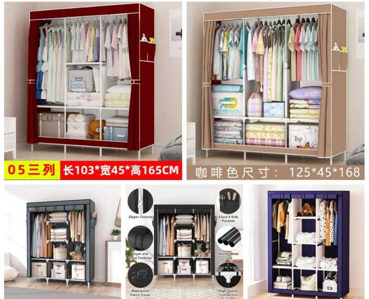 *Non-woven Cloth Wardrobe Folding Portable Clothing Storage Cabinet*SIZE: 103*45*165*(Box Packing)