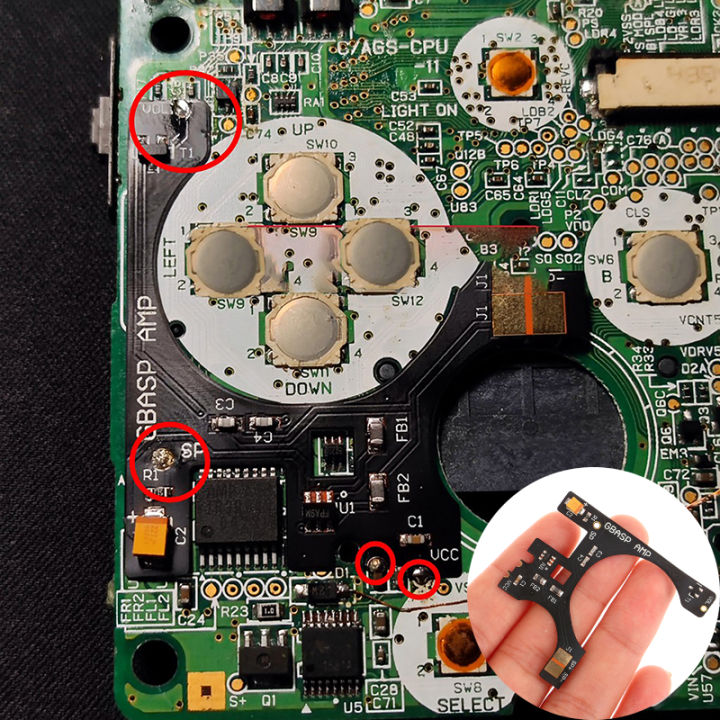 Mod Amplificatore Audio Interno Per Game Boy Advance SP (AGS-001 / AGS-101) – Nero - Foto 1