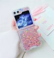 Korean Luxury Glitter Bling Pink Sequin Shockproof Case for Samsung Galaxy Z Flip 5 Z Flip5 Zflip5 Back Cover Funda. 