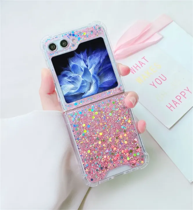 Korean%20Luxury%20Glitter%20Bling%20Pink%20Sequin%20Shockproof%20Case%20for%20Samsung%20Galaxy%20Z%20Flip%205%20Z%20Flip5%20Zflip5%20Back%20Cover%20Funda%20-%20Image%202