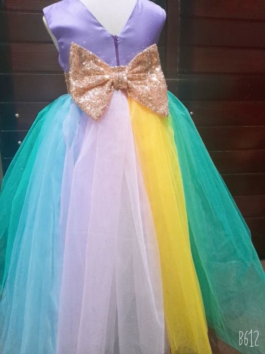 baby%20girl%20fancy%20frock%20unicorn%20birthday%20dress%20sequin%20frock%20multi%20color%20-%20Image%203
