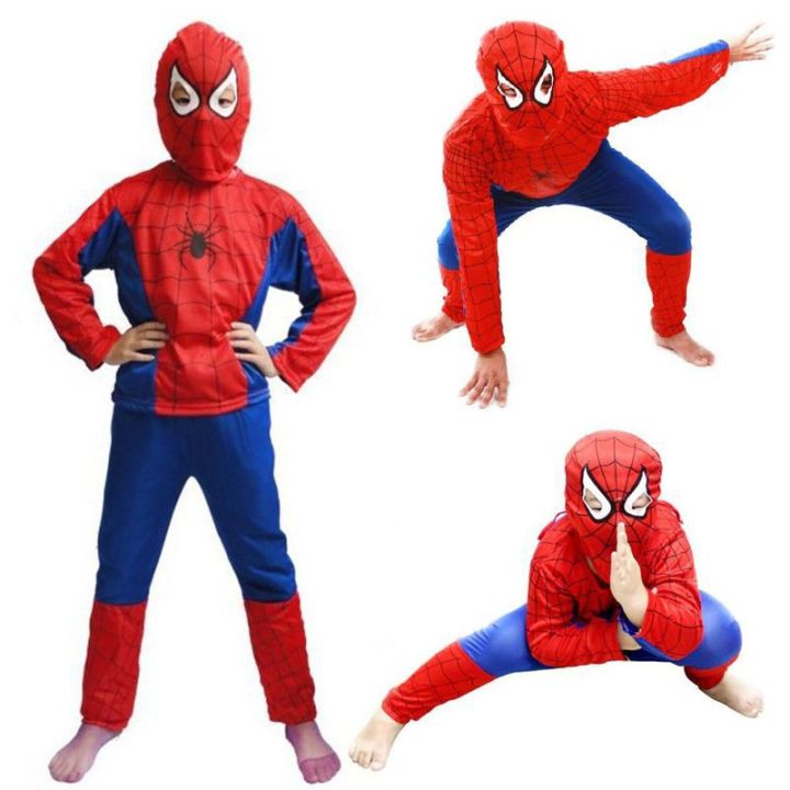 New%20Spiderman%20Superman%20Batman%20Children%20Clothing%20Set%20Fashion%20Cosplay%20Costume%20Pajamas%20Set%20Top+Pent+Mask%20-%20Image%207