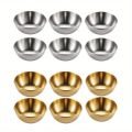 Set of 6 Stainless Steel Small Sauce Dishes Seasoning Serving Tray Spice Plates Set Soy Sauce Dish Specialty Tableware. 