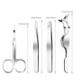 4pcs  Mini Slant and Point Tip Tweezer - Tweezers Set for Eyebrows, Facial Hair, Ingrown Hairs. 