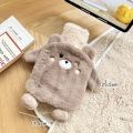 Kawaii Insulation Hot Water Bottle Plush Rubber Hand and Foot Belly Warmer Explosion-proof Hot Water Bag for Women Period Cute.
